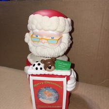 Bobble Head Santa Photo Frame Doll First Edition Christmas