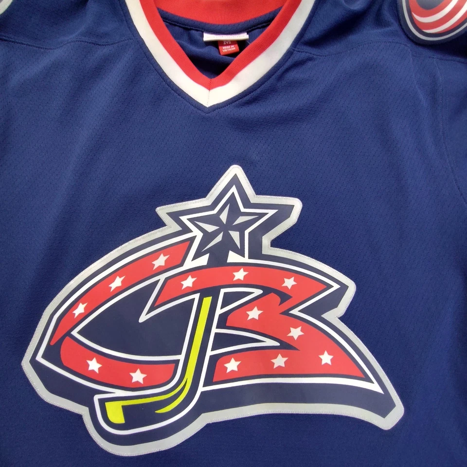 Camiseta deportiva Mitchell & Ness Rick Nash Columbus azul para hombre M NHL línea azul rara Foto 2 de 4