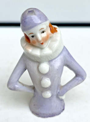Vintage Half Doll Porcelain Pierrot Clown Girl