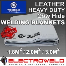WELDCLASS Leather Welding Blanket Curtain Eyelets 1.8 2m 3m Heat Resistant Proof