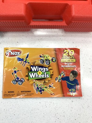 K'NEX Kinex Red Box Hard Carrying Carry Case 90's filled with Knex