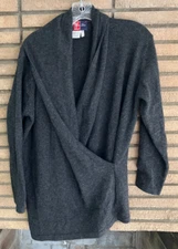 Vintage Mondi Club Line Sweater Size 42 Wool/Angora Wrap Front Cowl Neck