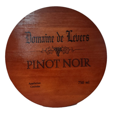 Wood Cutting Board Pinot Noir Wine Barrel Lid Domaine de Levers Kitchen Pub