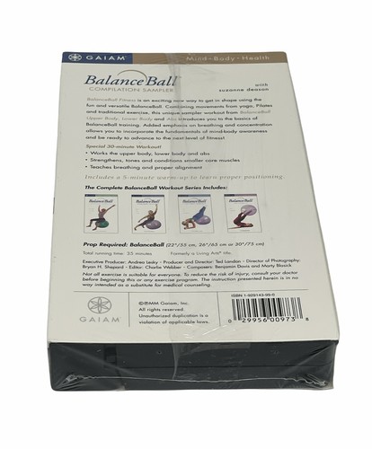 Gaiam -Balance Ball Compilation Sampler Upper Lower Body-VHS By Suzanne Deason - Picture 3 of 4