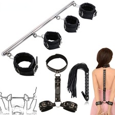 Binding Set Whip Neck Collar To Handcuffs Adjustable Spreader Bar Slaves