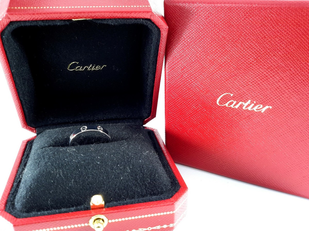 CARTIER LOVE MINI RING 18K WHITE GOLD Size 51 w/ Certificate