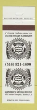 Matchbook Cover - Manero's Prime Steak House Syosset LI NY