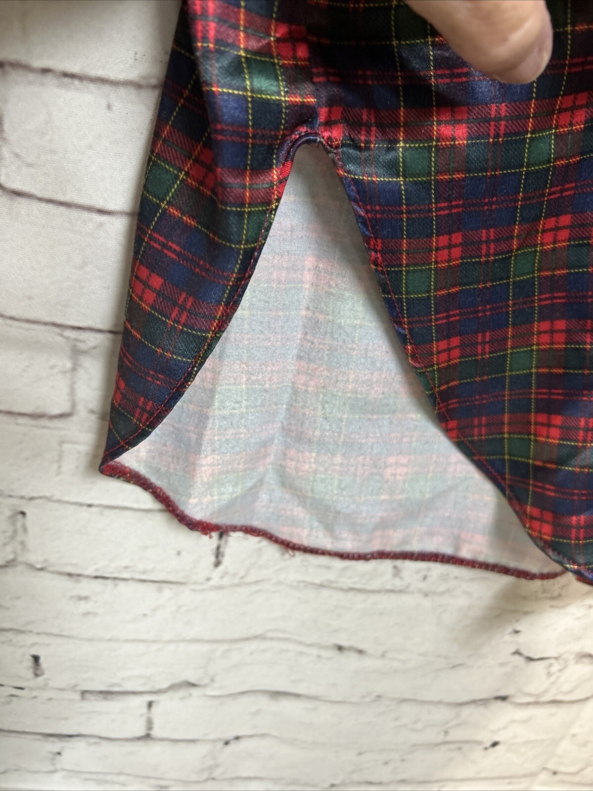 Kathryn Pajama Set Red Plaid Women Size Medium Vintage Christmas Silky Vintage