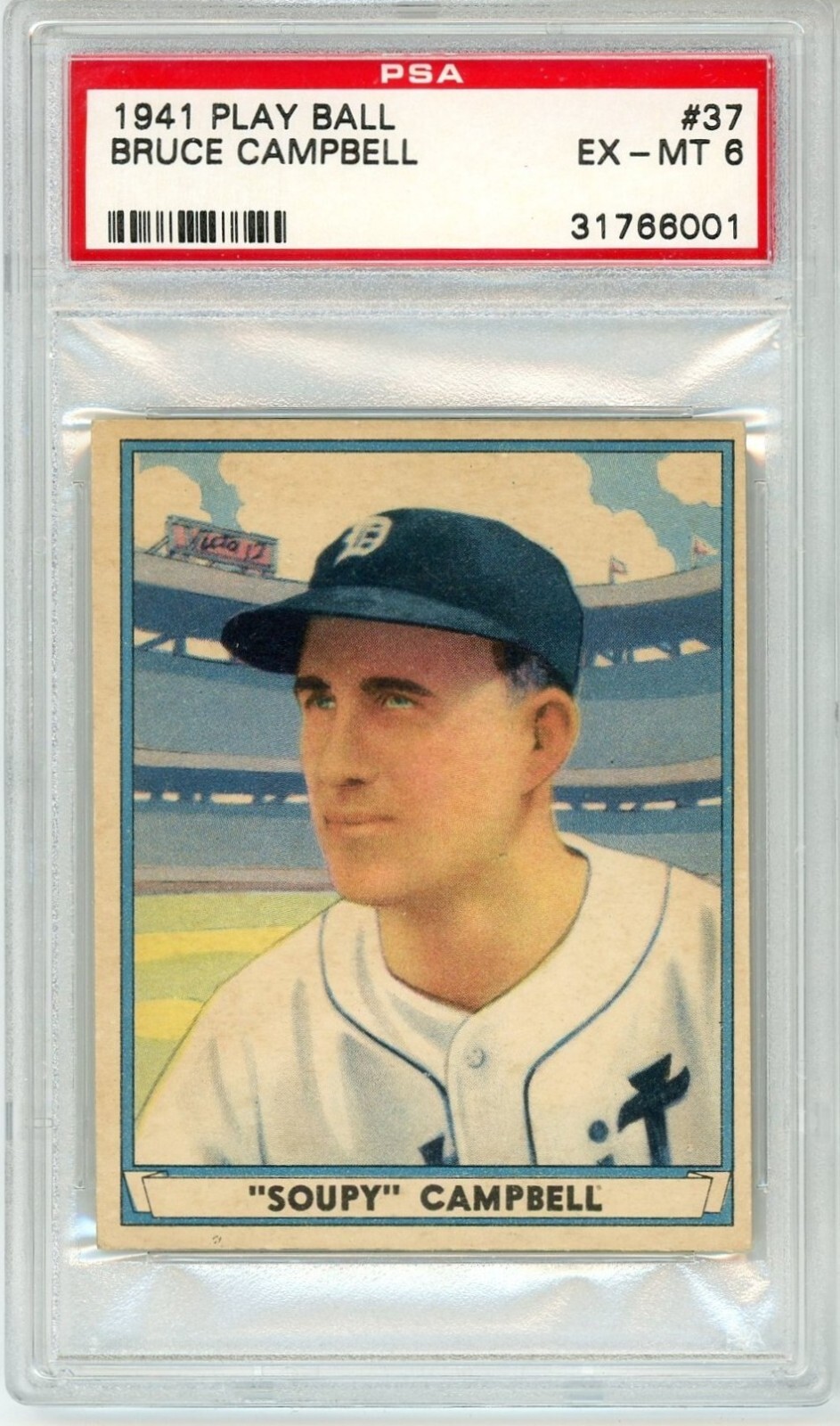 1941 Play Ball Bruce Campbell #37 PSA 6 P1395
