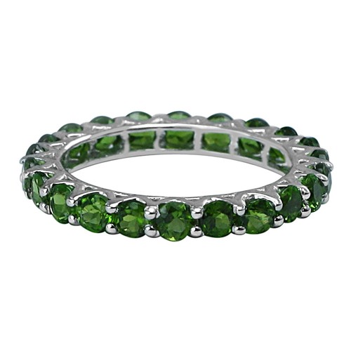 Cadeau de mariage pour vendre elle bague cocktail argent 925 chrome diopside pierre précieuse taille 7