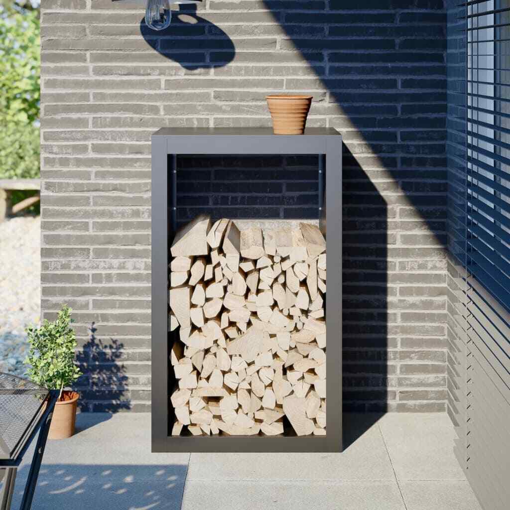 Firewood Rack Anthracite 60x40x100 cm Steel vidaXL