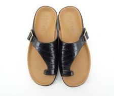 Black Comfort Sandals with Woven Straps