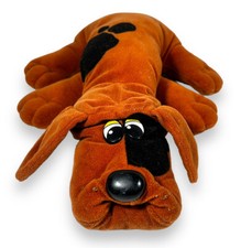 Vintage 80  s Brown Pound Puppy w/Black Spots Plush Toy Large 18  No Collar Tonka
