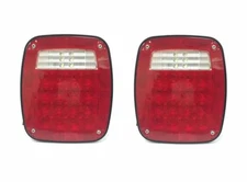 2 Pack Universal Square 12V Combination 38 LED Signal Tail Light -Truck, Trailer