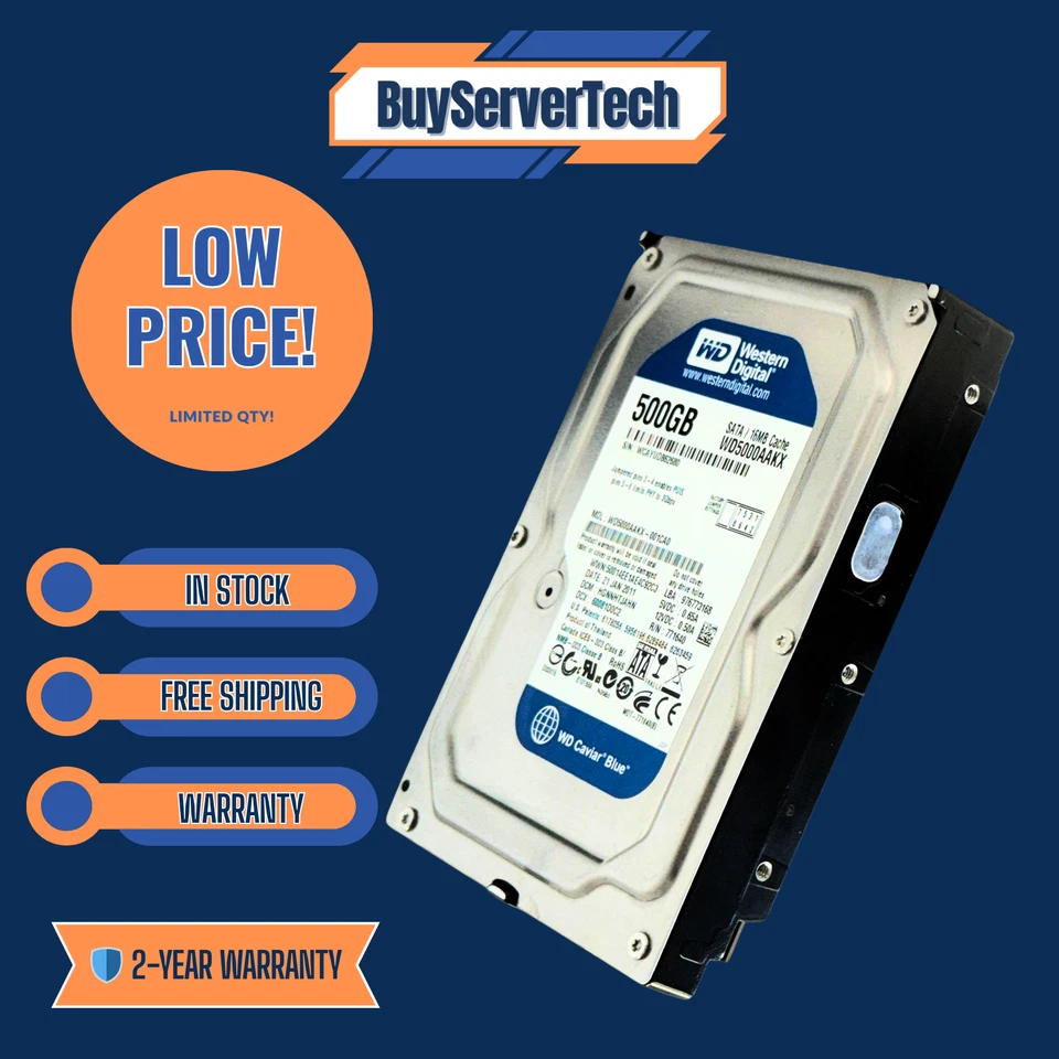 WD5000AAKX 500GB 7200RPM 3.5" SATA 6Gbps HDD | WD Caviar Blue | 0 Hours | 2YR - Image 2 of 4