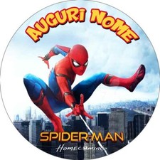Cialda SPIDERMAN HOME COMING Decorazione Torta Ostia o Zucchero senza glutine