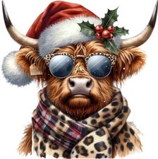 Funny Christmas Highland Cow W…
