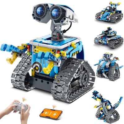 Robot Building Kit for Kids Aged 8-14, Remote-Controlled or App-Controlled 5i...