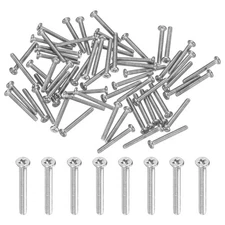 100-Pack Flat Head Machine Screws, M1.2x10mm 304 Stainless Steel Phillips Screws