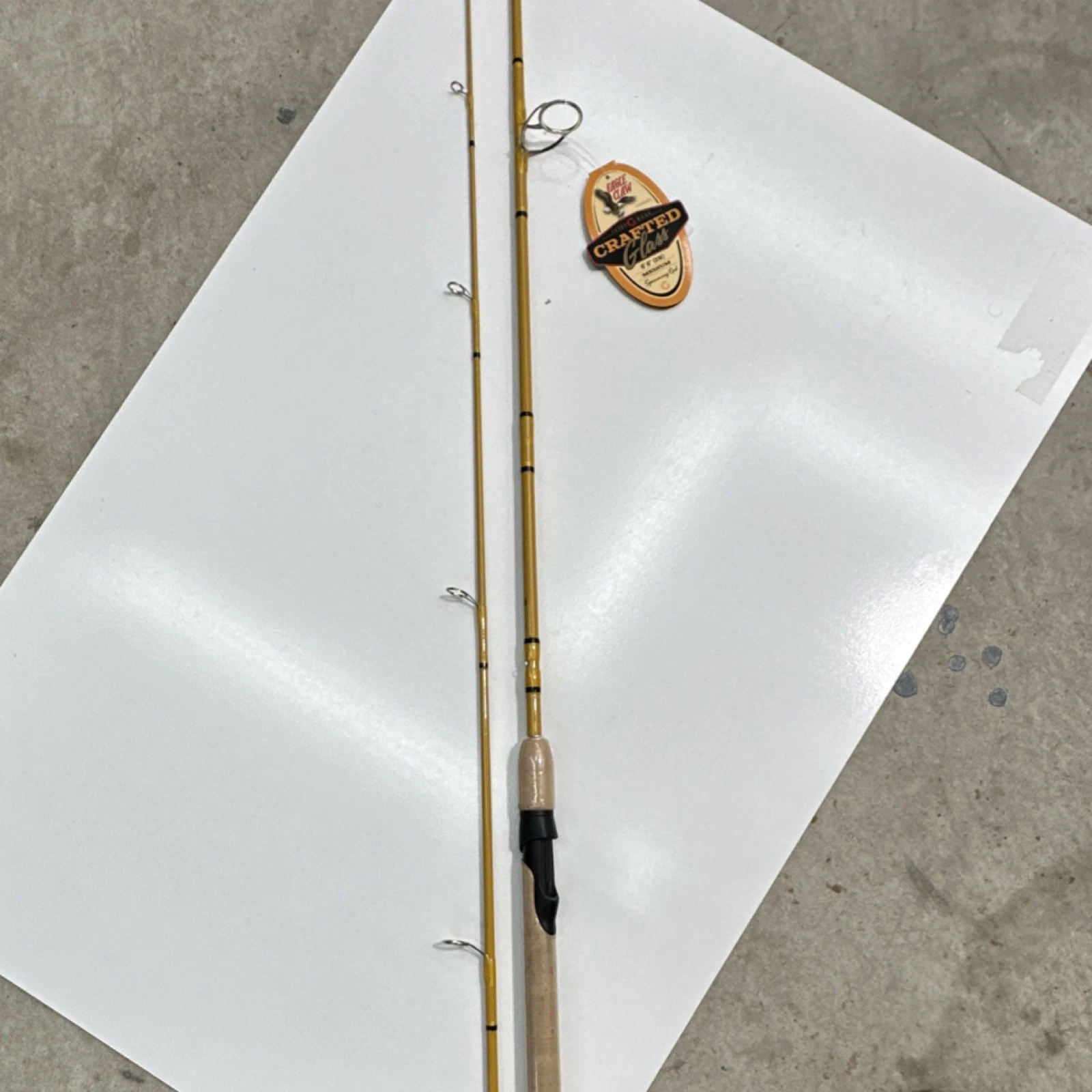 Eagle Claw Crafted Glass Spinning Rod 6'6" Medium Fiberglass 2-Piece Yellow