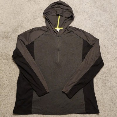 Calvin Klein Performance Lightweight 1/4 Zip Hoodie Grey/Black Men's XL