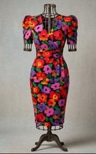Vintage David Warren Floral Dress – Size 8 – 100% Cotton
