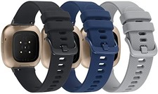 3-Pack Fitbit Versa 4/3 Sense 2 Sport Bands Silicone