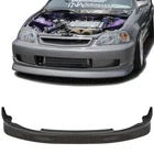 Front Bumper Lip Splitter For 99-00 Honda Civic Coupe Sedan 2dr 4dr, Black PU CS
