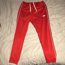 Nike Red Track Pants Men's Size S DX0615-657 Elastic Waist Drawstring