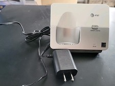 AT T EL51203 White Silver Cordless Phone Charging Base with Power Adapter