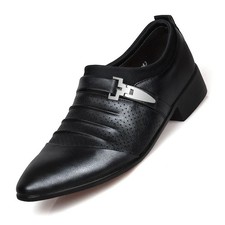 Outdoor Hollow Casual Flat Shoes Business Pu Leather Slip on Men Dress Shoes