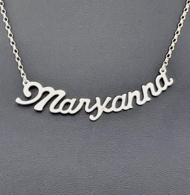 925 STERLING SILVER MARYANNE NECKLACE 16'' NAME CLASSIC MODERN LETTERING 492