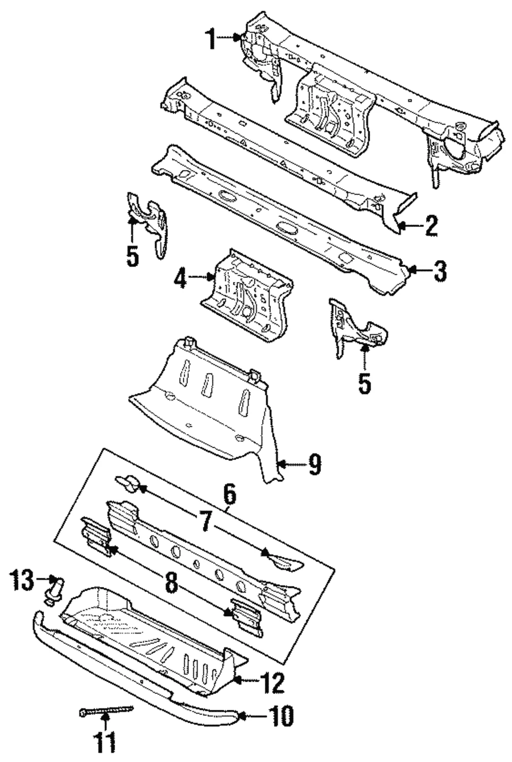 Genuine GM 1998-2002 Saturn S-Series Radiator and Front End Tie Bar 21123912