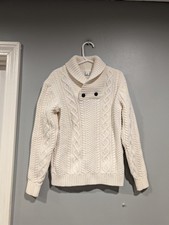 Janie and Jack Sweater Cream Cable Knit Shawl Collar Knit Boys size 6