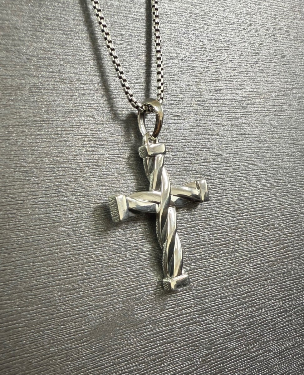 David Yurman 925 Sterling Silver Men's Helios Cross Pendant With