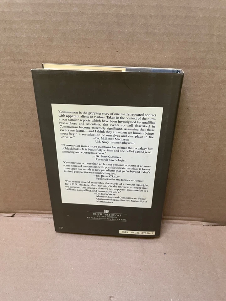 Communion-Whitley Strieber-SIGNED!-First/1st Edition/1st Printing w/ HC/DJ 1987 - Image 4 of 4