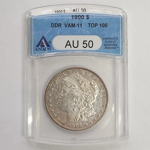 1900 Morgan Silver Dollar DDR VAM-11 Top 100 ANACS AU50