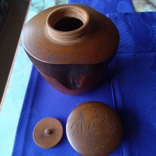 wooden carved tea cup