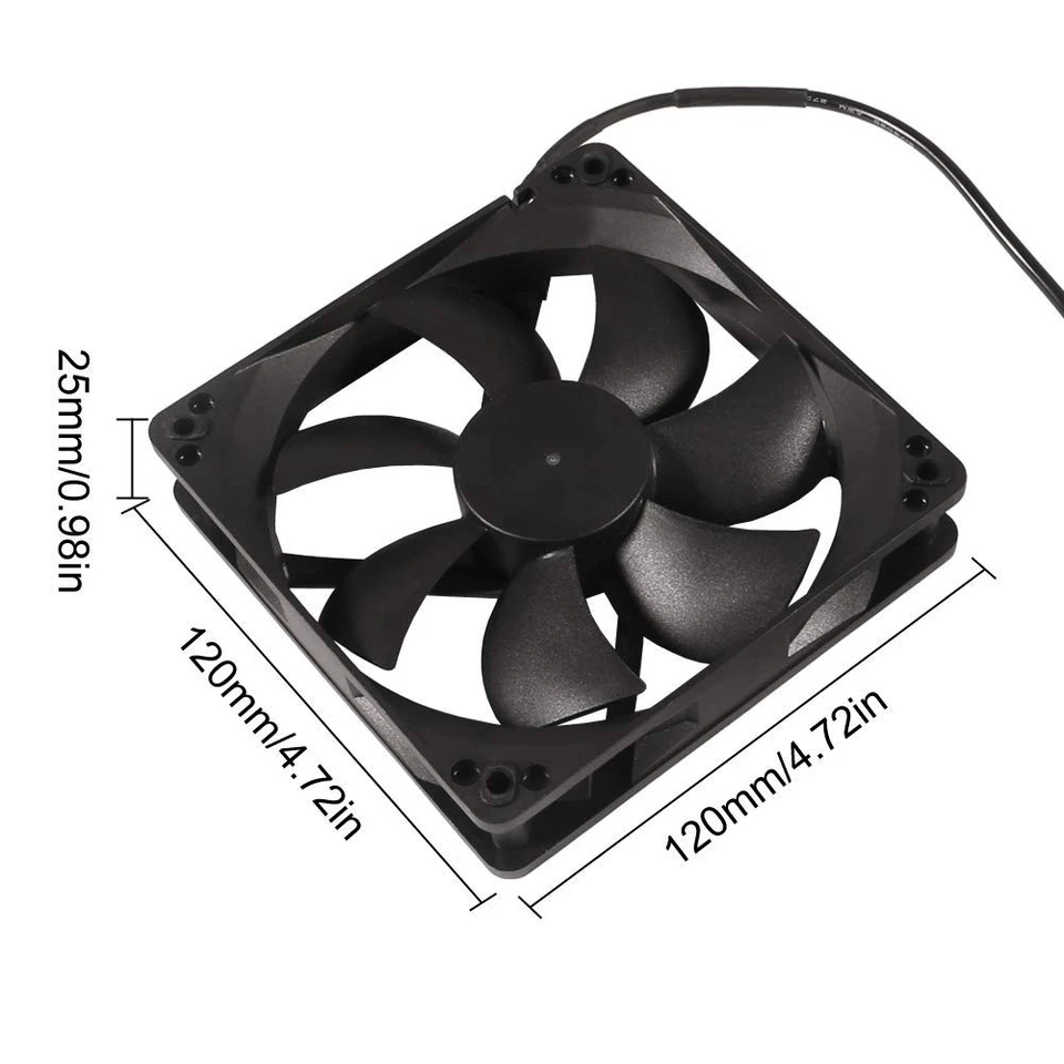 120mm x 25mm 110V 220V AC Powered Cooling Fan with Speed Controller 3V to 12V, 1 - Image 3 of 4