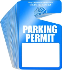 50 Pack Parking Permit Hang Tags Plastic Parking Placards Bulk PVC Hang Tag 3 X 