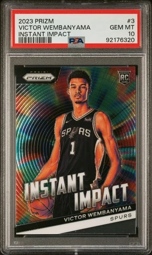 2023 PANINI PRIZM INSTANT IMPACT #3 VICTOR WEMBANYAMA ROOKIE RC PSA 10