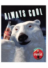 Polar Bear Coca Cola Continental Size Postcard 4 1/2" by 6 1/4"