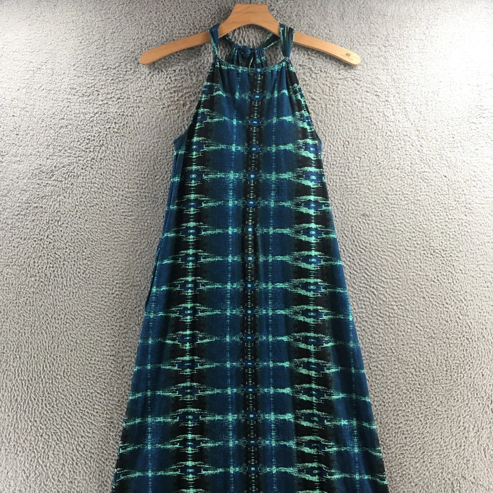 Maxi Vestido Para Mujer Athleta Santana L Verde Sin Mangas Informal Pullover Bolsillo Lateral Foto 2 de 4