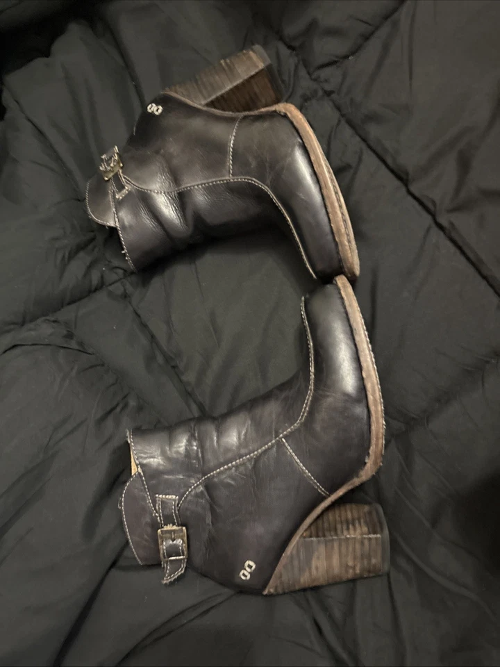 Botín de cuero BED STU marrón dos tonos talla 7,5 US $355 cierre de cremallera Foto 2 de 4