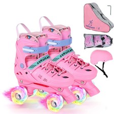 Roller Skates, Adjustable Roller Skates with Light up Wheels for Girls Boys T...