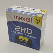 Maxell MF2HD High Density 3.5  Floppy Disks 1.44 MB PC - 10 PK VINTAGE NEW