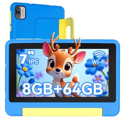 Quad-Core Kids 64GB Wi-Fi 7 Inch Tablet + New Case Bundle Parental Control