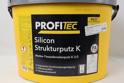 PROFITEC Silicon Strukturputz K P437   25kg   Fassadenputz   Körnung 3,0 mm