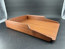 Bandeja de letras de madera vintage Diethelm para muebles organizador de papel de escritorio MCM oficina