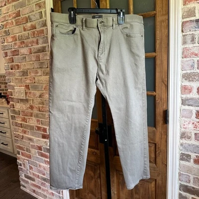 M&S Straight Fit Jeans Mens 40x28 measured Dark Stone Stretch Denim Casual Pants - Image 1 of 4